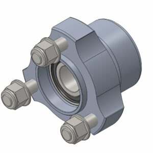 MOYEU AVANT MINI COURT INT. 58 POUR FUSÉES 17MM COMPLET - NOIR ANODISÉ