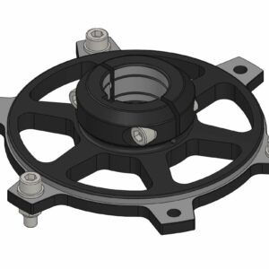 PORTE COURONNE FORGÉ 30MM AVEC BOULON ET RONDELLE - NOIR ANODISÉ